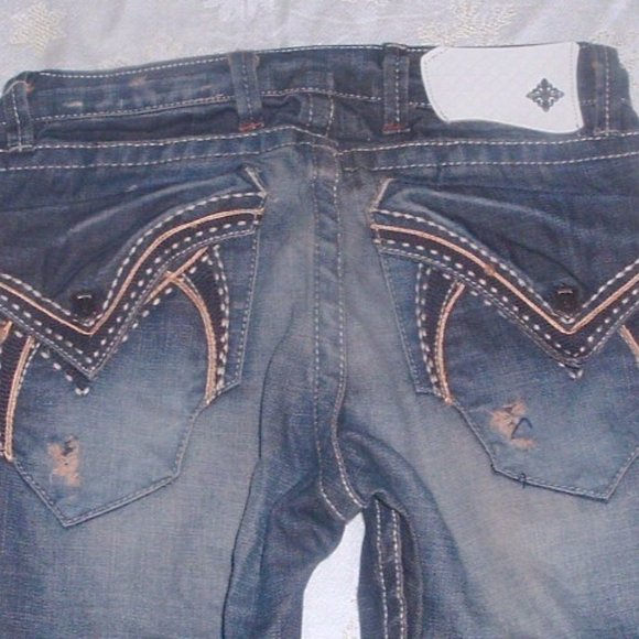 MONARCHY JEANS 30 cotton vintage distressed NWT 30 X 35